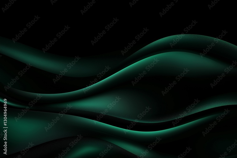 Sea Green and Aventurine Drapery Curtain Background with Elegant Waves