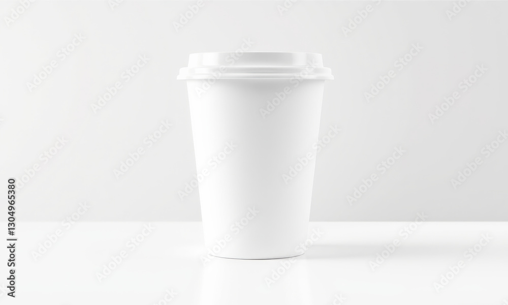 plain white coffee cup on clean surface, perfect for branding or mockups. Ideal for showcasing designs or logos in minimalist style plain white coffee cup on clean surface, perfect for branding or mockups. Ideal for showcasing designs or logos in minimalist style