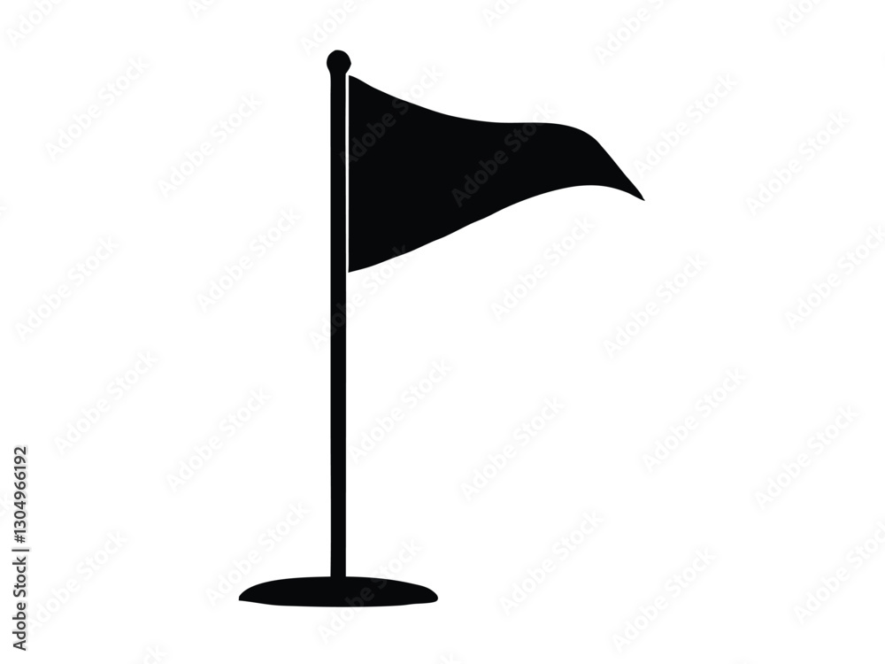 Golf Flag silhouette simple flat vector, Flag icon Golf Flag silhouette simple flat vector, Flag icon