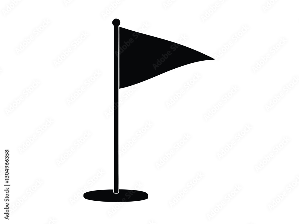 Golf Flag silhouette simple flat vector, Flag icon Golf Flag silhouette simple flat vector, Flag icon