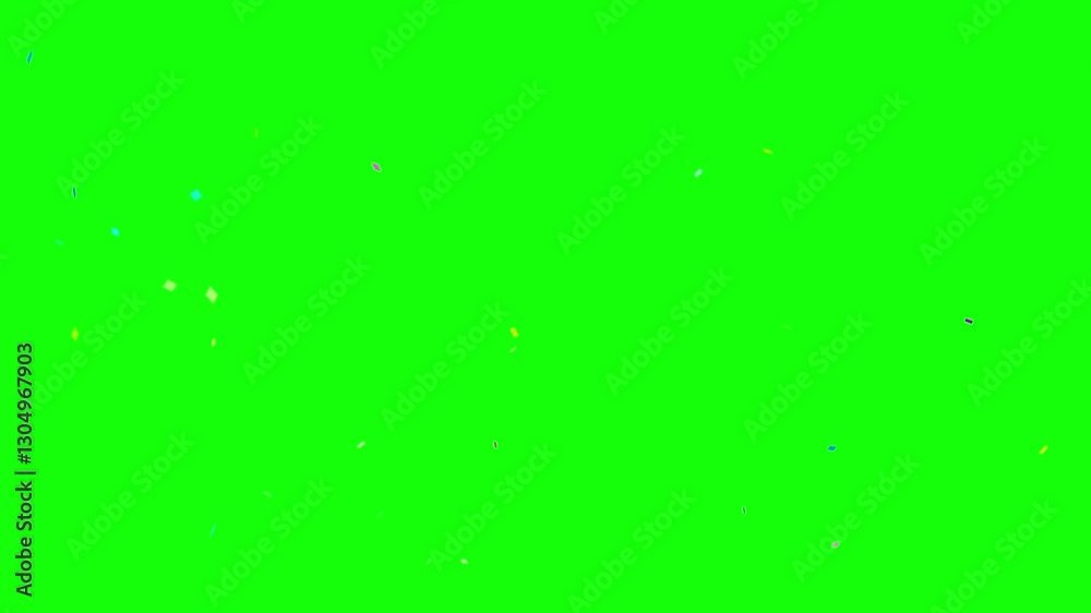 Center Confetti Party (Green Screen) 4K | Colorful Celebration Animation for VFX and Events