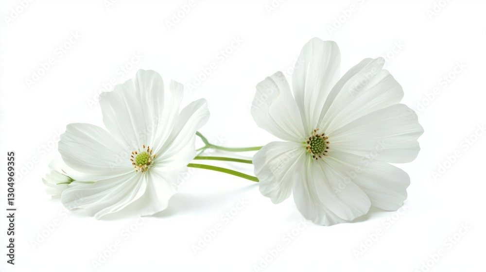 Fototapeta premium White Flowers, Isolated on White