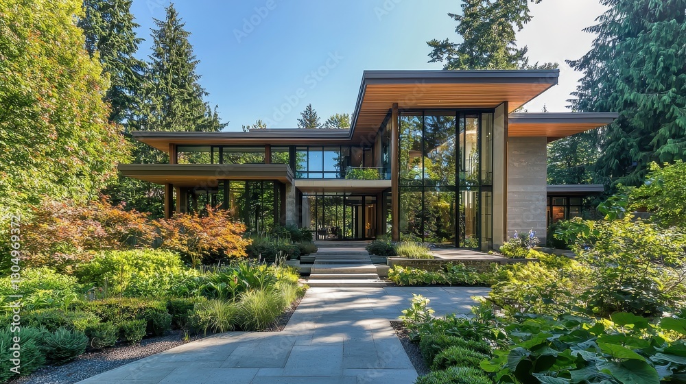 Geometric Contemporary Mansion with Sunlit Garden Geometric Contemporary Mansion with Sunlit Garden
