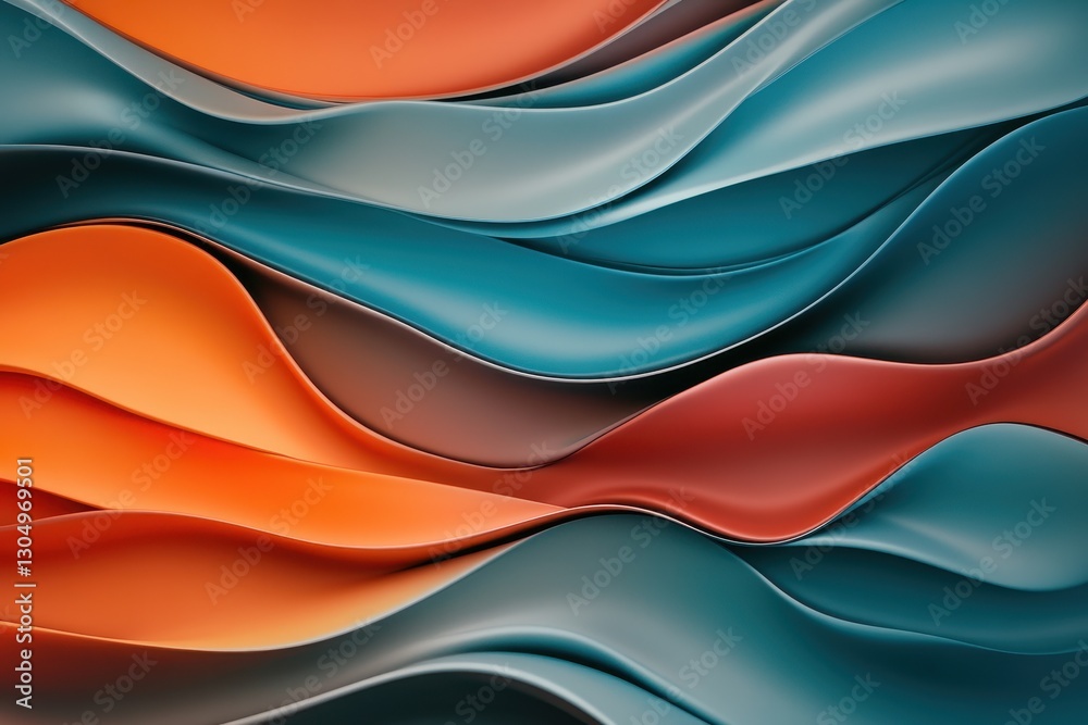 Obraz premium Abstract wave patterns in vibrant colors with layered design elements