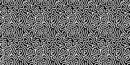 Bold seamless squiggle pattern in black and white ideal for backgrounds and textures. Pattern Squiggle