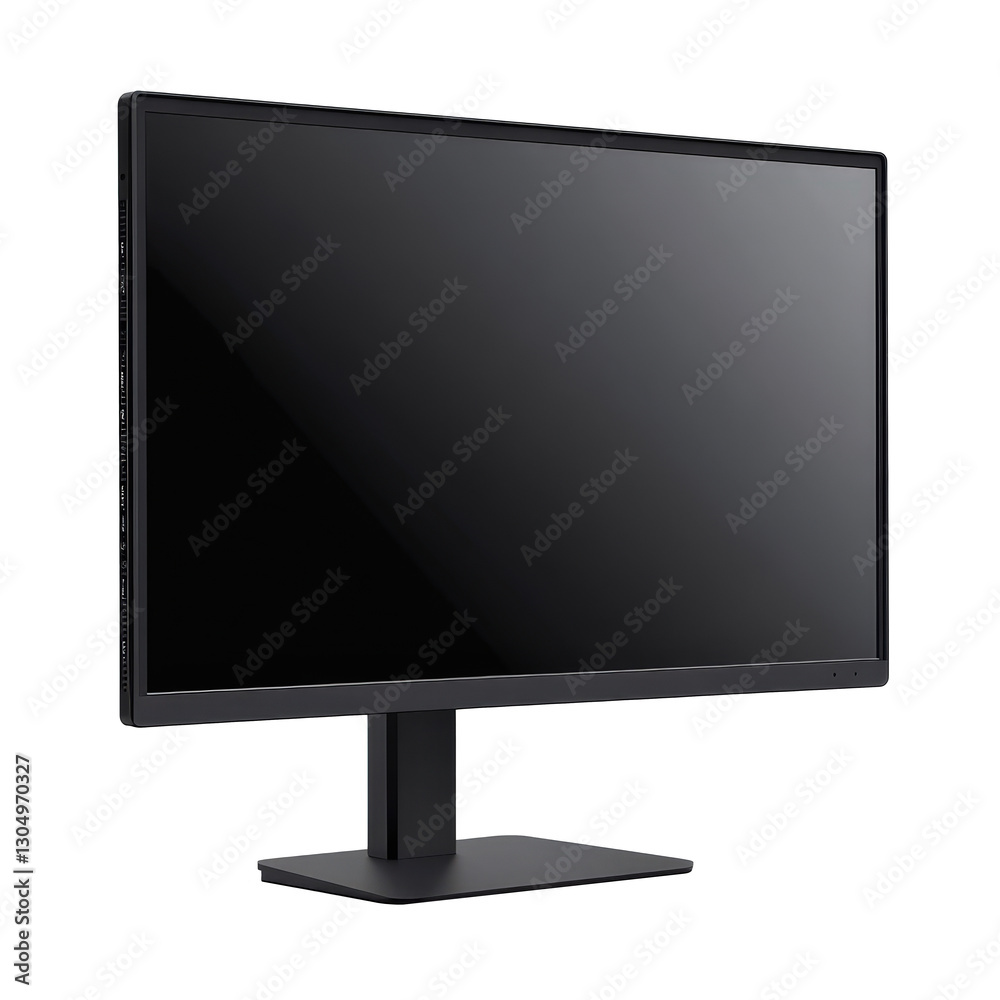 A black computer monitor with a black screen A black computer monitor with a black screen