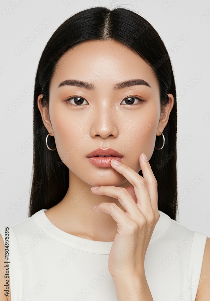 Glowing Skin, Natural Makeup | Female Asian Model Portrait Glowing Skin, Natural Makeup | Female Asian Model Portrait
