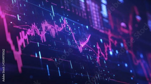 Wallpaper Mural Abstract stock market data display Torontodigital.ca