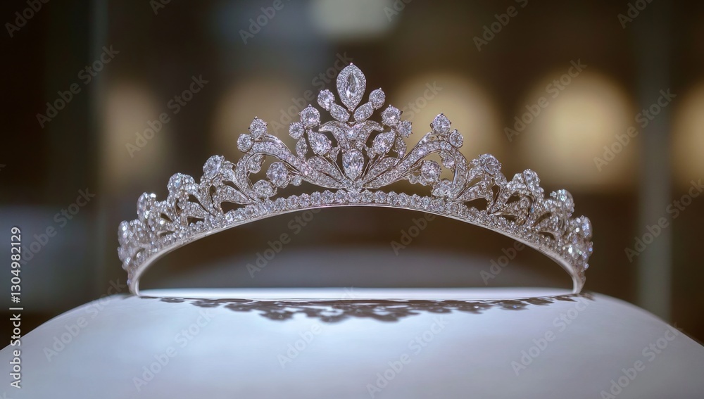 Obraz premium Diamond tiara on museum display