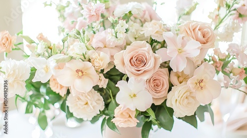 Elegant Spring Bouquet of Delicate Roses and Lush Flowers