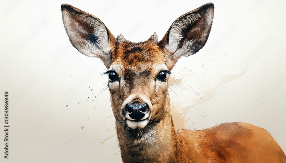 Fototapeta premium roe deer on white background