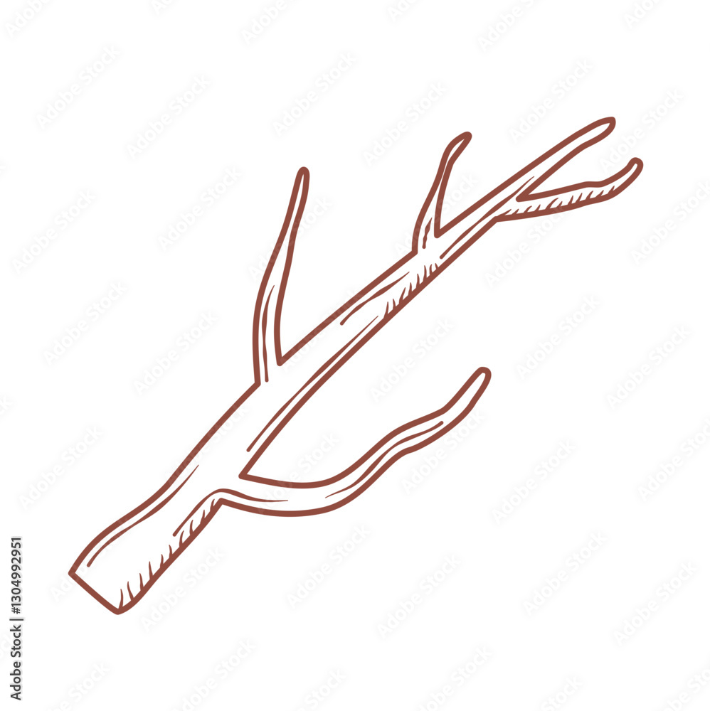 tree branch lines vector icon