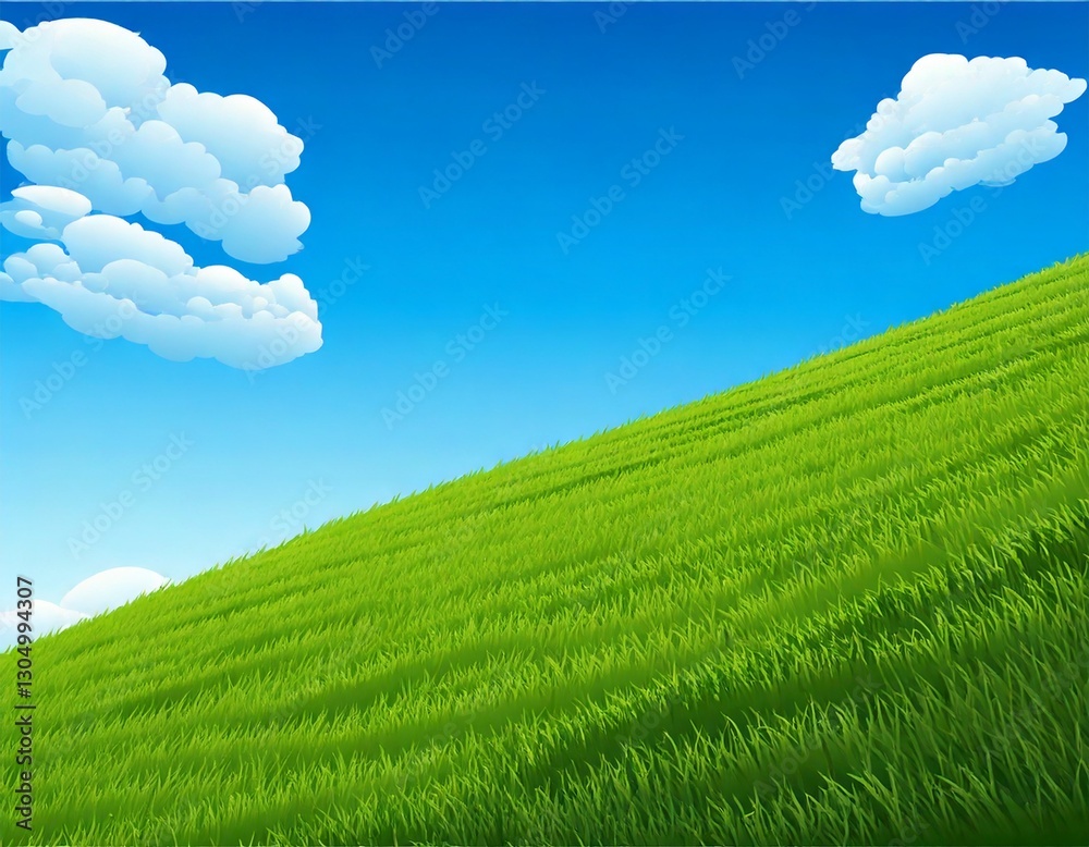 Fototapeta premium 自然 丘 新緑 空 