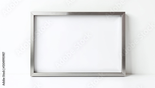 A rectangular steel frame on a white background. Clean and modern design. interior decoration.