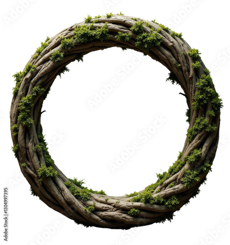 Wreath of Twigs with Greenery and transparent background