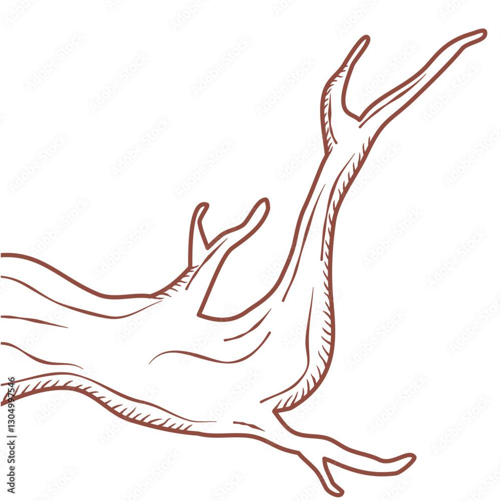 tree branch lines vector icon