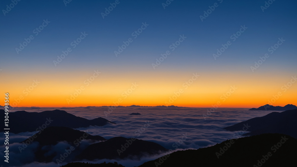 Breathtaking Sunrise Over Rolling Mountainous Landscape and Scenic Clouds Breathtaking Sunrise Over Rolling Mountainous Landscape and Scenic Clouds