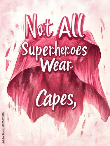 Not all superheroes wear capes, inspirational message celebrating everyday heroes
