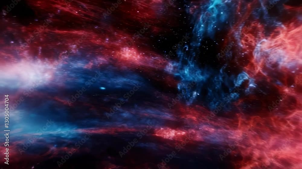 Explore cosmic energy as a hand reaches into vibrant nebulae in a stunning display of color and motion, capturing the essence of the universe's mysteries