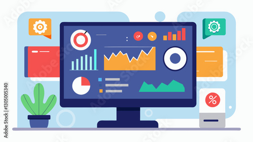 With its realtime data streaming capabilities the dashboard is able to display live updates and alerts keeping users informed of any sudden changes or anomalies.. Vector illustration
