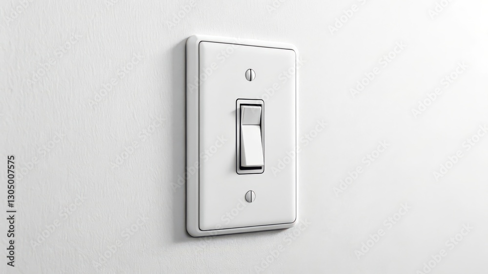 White Light Switch on White Wall White Light Switch on White Wall
