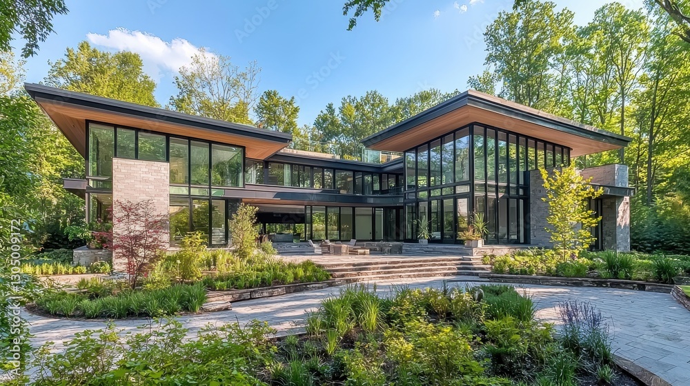 Geometric Contemporary Mansion with Sunlit Atrium Geometric Contemporary Mansion with Sunlit Atrium