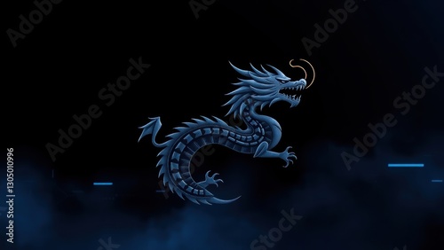 The background has a dark theme and there is a hyper punk dragon