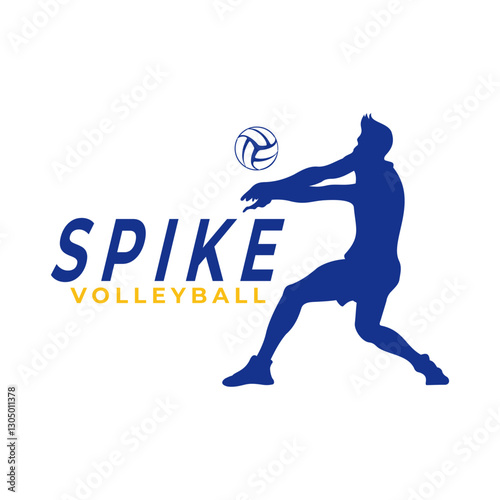 Volleyball with player logo vector icon