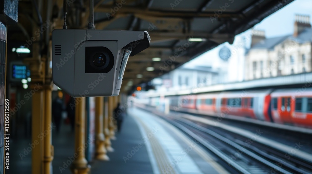 Security camera at train station platform Security camera at train station platform