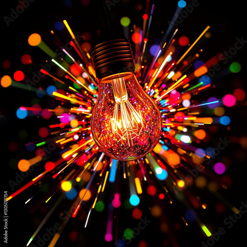 Breaking free from the norm with a colorful light bulb explosion