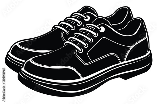 shoe black silhouette illustration
