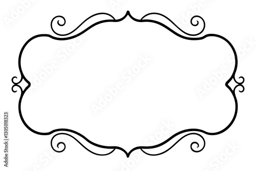 Elegant Baroque Frame Line Art for Luxury Invitations and Events

