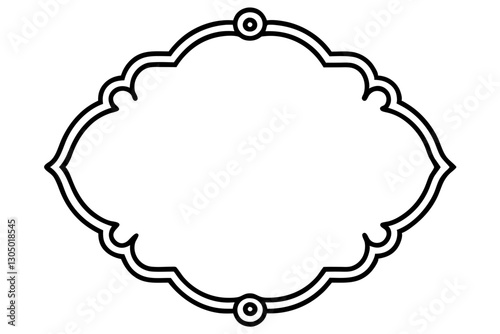 Royal Baroque Frame Line Art – Elegant Ornamental Border Design

