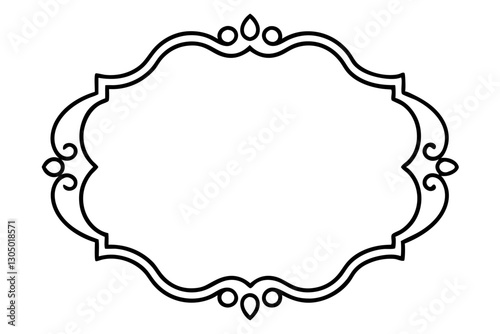 Royal Baroque Frame Line Art – Elegant Ornamental Border Design

