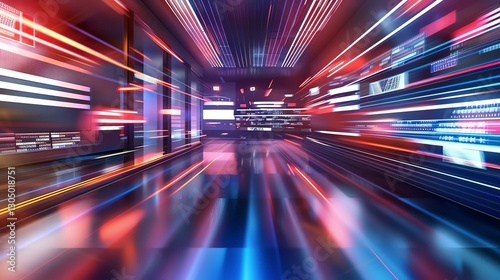 A dynamic abstract representation of speed and technology, featuring vibrant colors and motion blur, symbolizing innovation and the fast-paced digital world.