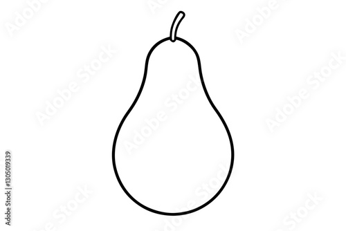 Minimal Pear Line Drawing Vector for Farmers Market Design

