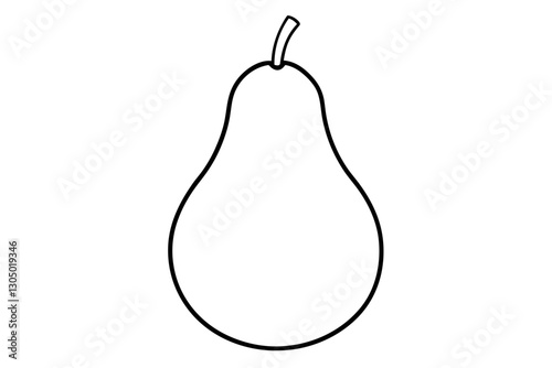 Minimal Pear Line Drawing Vector for Farmers Market Design


