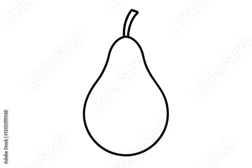 Minimal Pear Line Drawing Vector for Farmers Market Design

