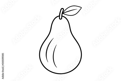Minimal Pear Line Drawing Vector for Farmers Market Design

