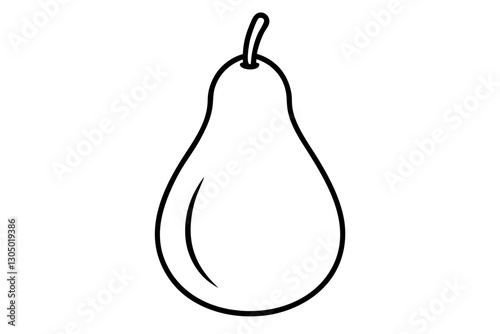 Minimal Pear Line Drawing Vector for Farmers Market Design

