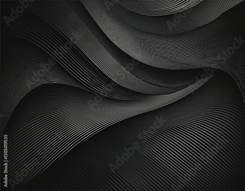 black abstract background curved lines pattern texture