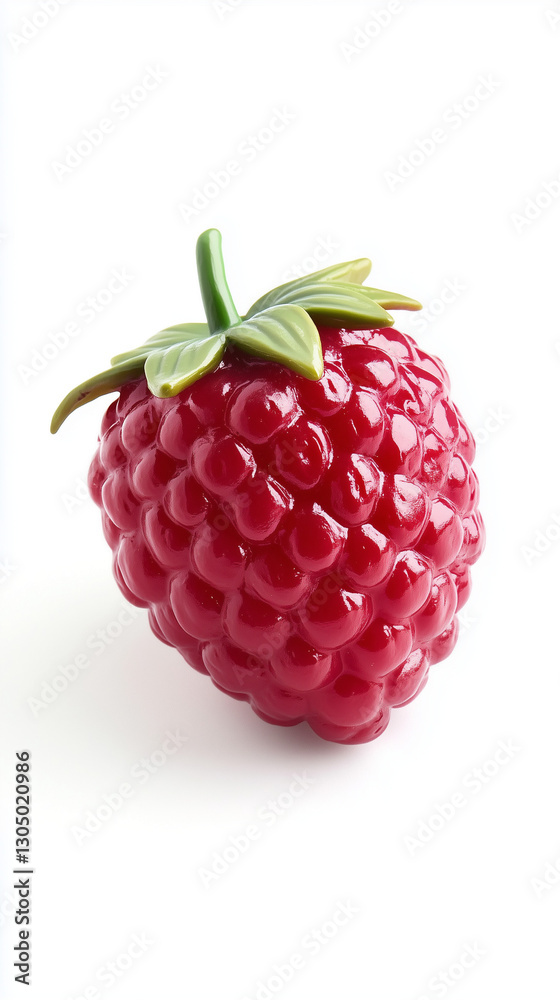 A realistic plastic figurine of a raspberry, isolated on white background
A realistic plastic figurine of a raspberry, isolated on white background