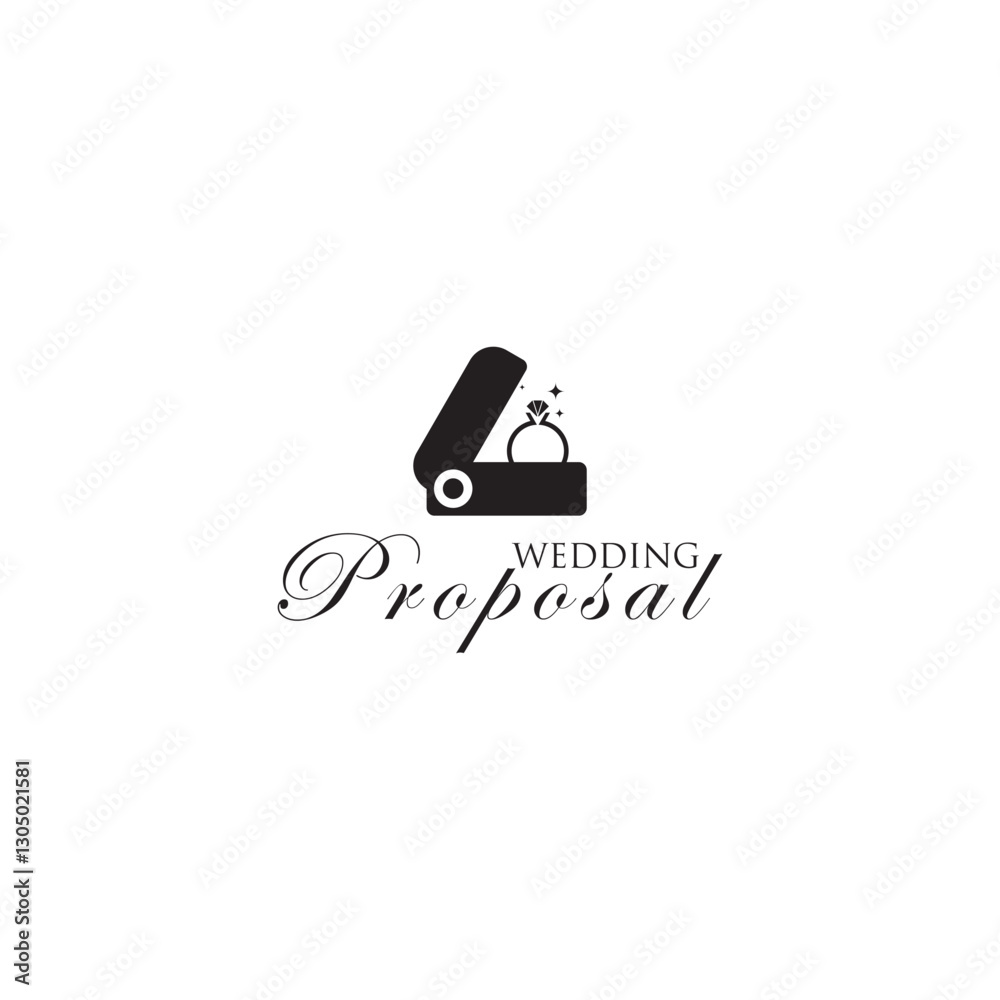 Creative weeding proposal logo design with unique concept premium vector Creative weeding proposal logo design with unique concept premium vector