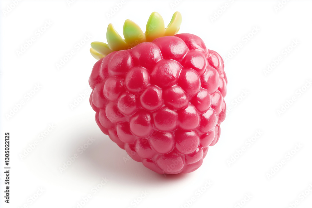 A realistic plastic figurine of a raspberry, isolated on white background
A realistic plastic figurine of a raspberry, isolated on white background