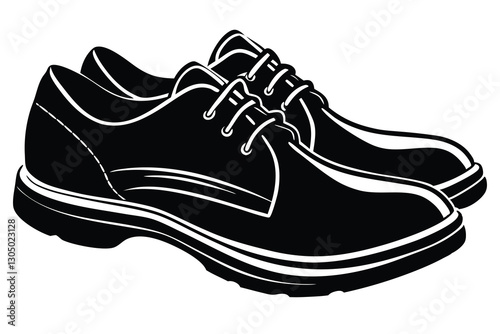 Shoes silhouette isolated on white background