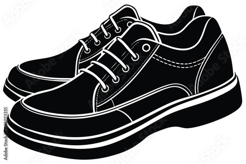 Shoes silhouette isolated on white background