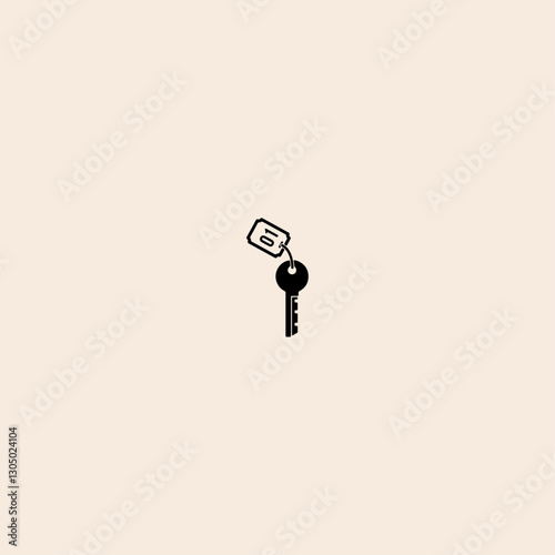 Hotel key icon flat vector design.