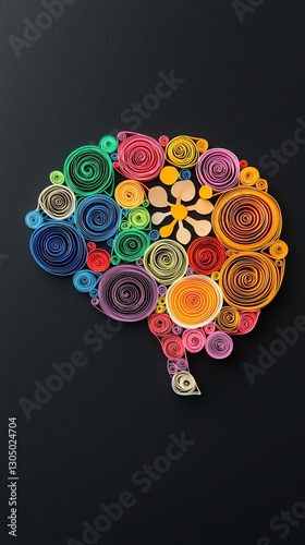 Wallpaper Mural Embracing diversity innovation. A colorful, artistic representation of a brain created with rolled paper, symbolizing creativity and the complexity of human thought. Torontodigital.ca