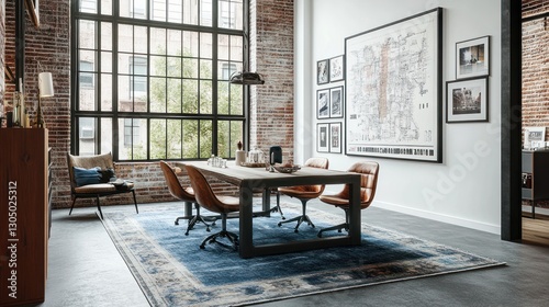 Wallpaper Mural Modern loft meeting room with large windows Torontodigital.ca