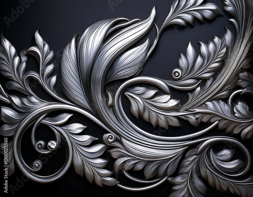elegant and modern silver design on dark black wallpaper